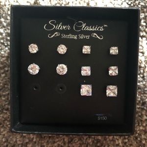 STERLING SILVER CLASSICS EARRINGS SQUARE‎ STUD